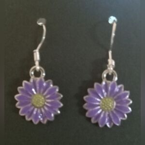 Purple Flower Earrings